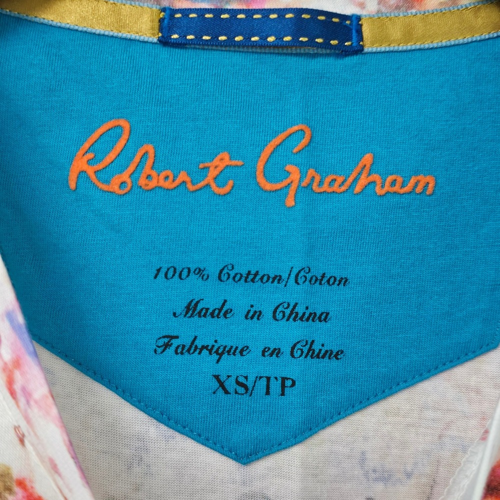 Robert Graham T-Shirt XS Mens Beach Graphic Print Watercolor Artsy Cruise Resort - Picture 3 of 11